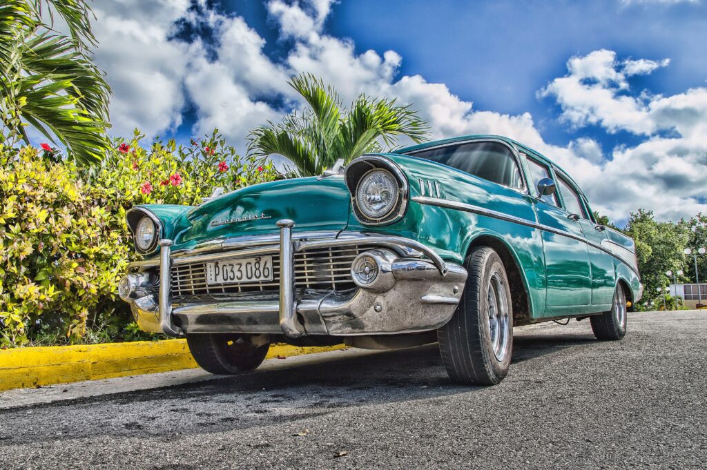 Classic car kopen in Nederland. Classic Chevrolet in blauwe kleur